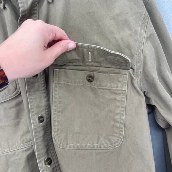 Carhartt Men’s Thick Work Shirt Size Lg Tall Beige Outdoors Workwear Rugged - Picture 12 of 13